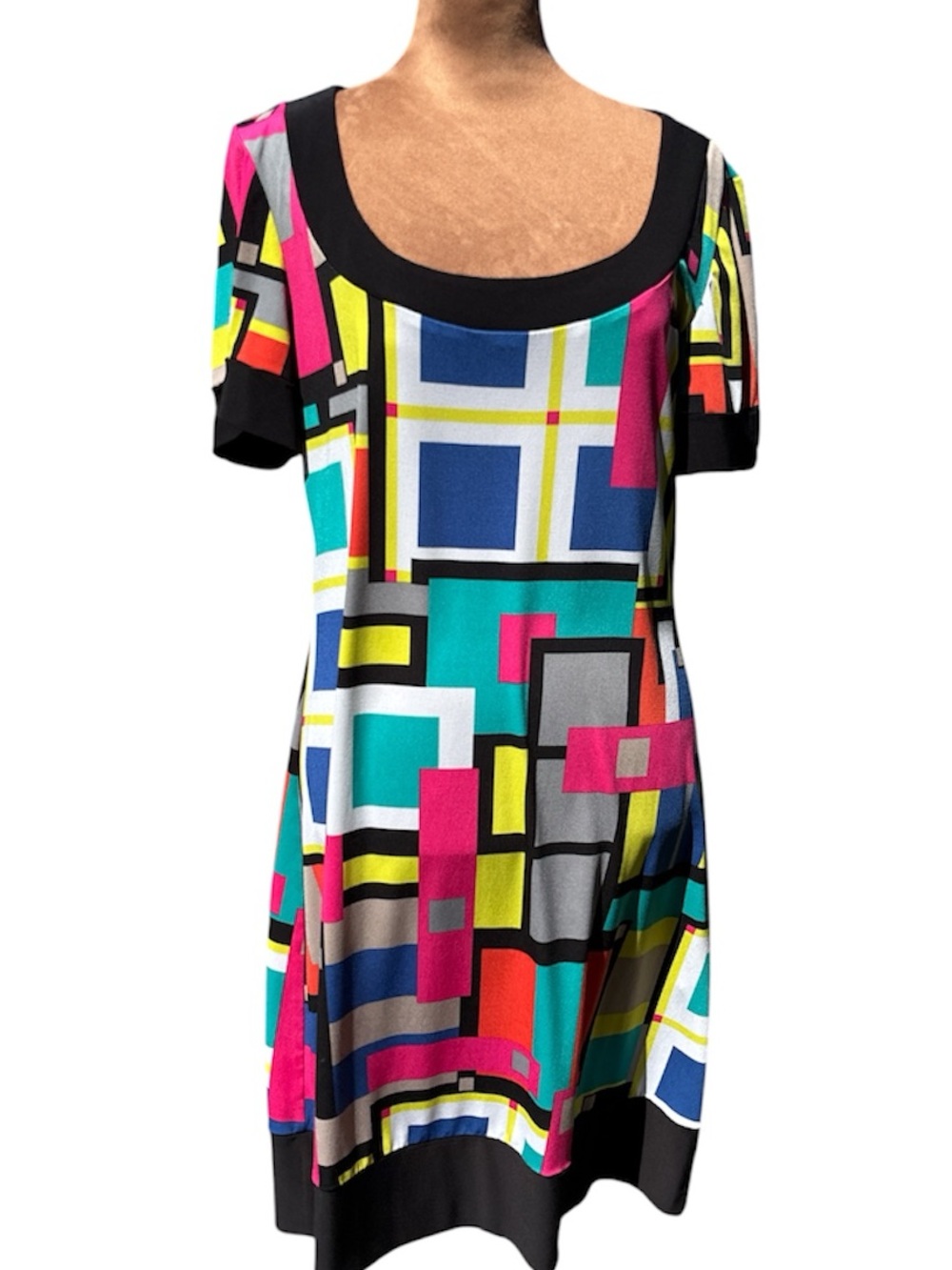 TIANA B. Colorful Geometric Pattern Dress Size Medium/10